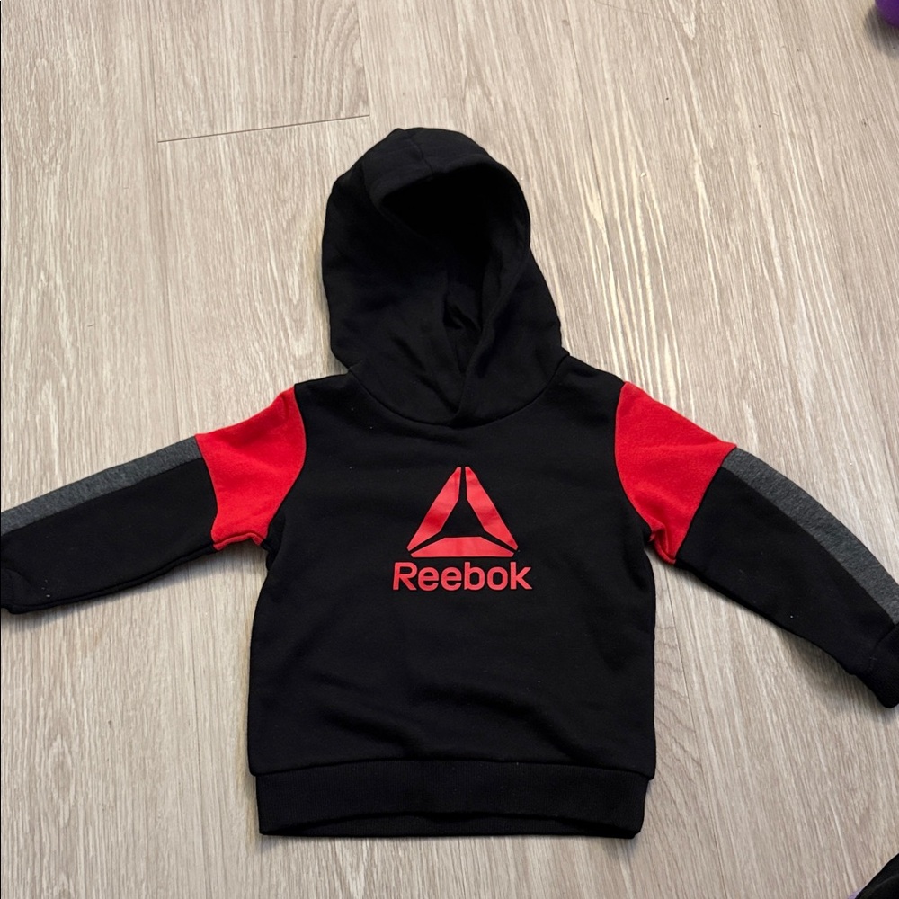 Reebok Kids Black Hoodie with Red Accents
